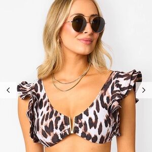 Buddy Love MARLOW RUFFLE SHOULDER BIKINI TOP - KIARA